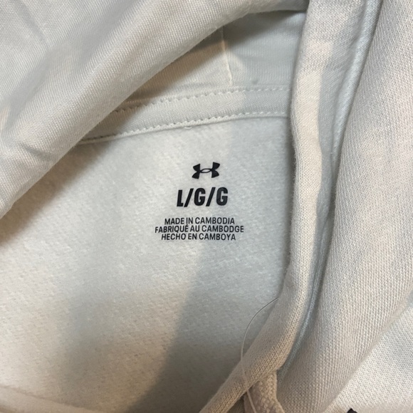 Under Armour Men's Large Off-White Hoodie with Logo - Picture 4 of 4